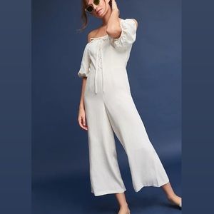 ERI + ALI andree off the shoulder cotton linen jumpsuit 2